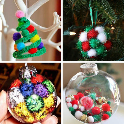 Winlyn 475 Set Christmas Jingle Bell Wreath Christmas Tree Ornaments Craft Kit Jingle Bell Metallic Chenille Stems Glitter Pom-Poms Ribbon Assortment for Kids Holiday Xmas Bracelets Necklaces Artwork