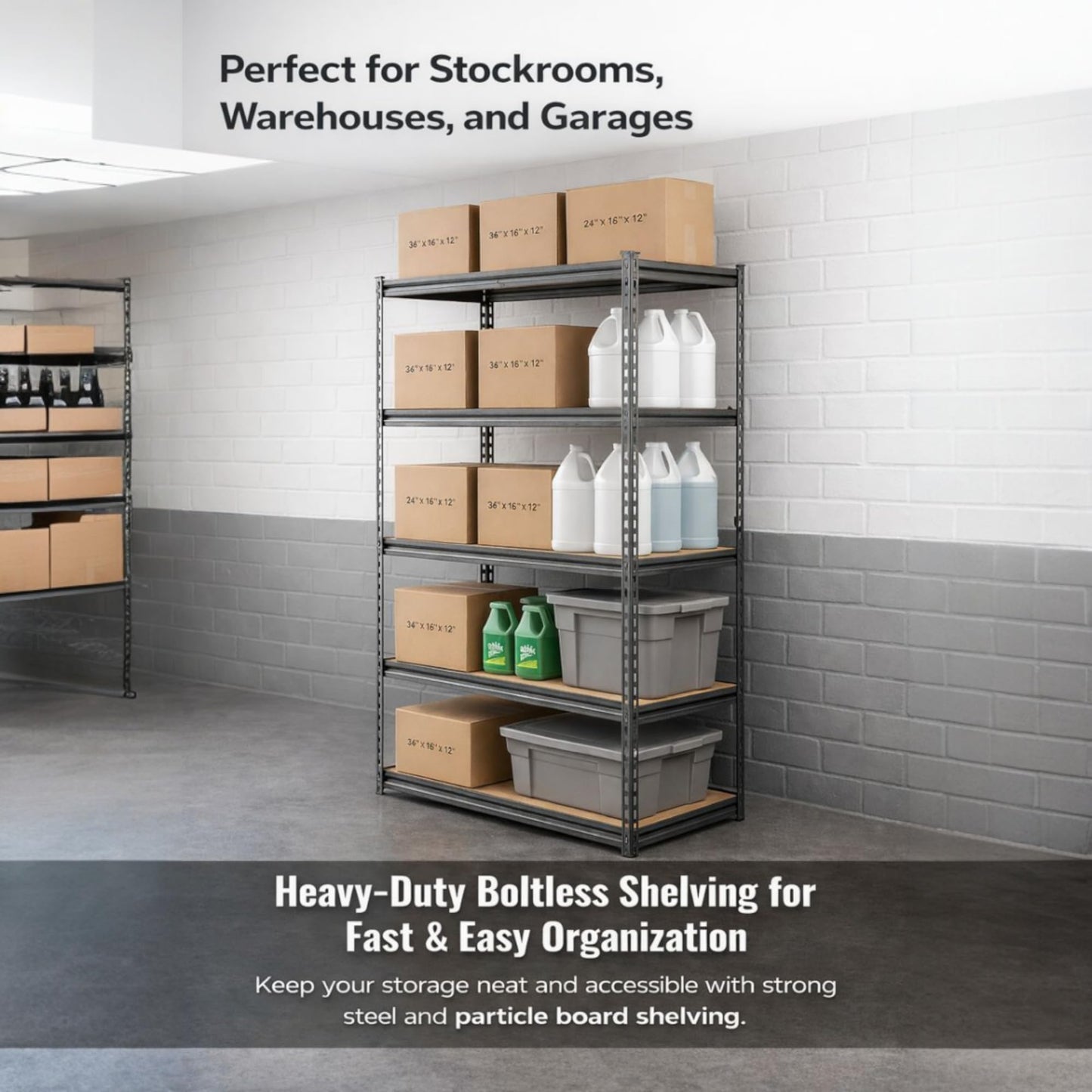 PRO&Family 24"x 72"x 84" 4 Shelves Heavy Duty Shelving Unit - Industrial Garage Storage Rack Z- Beam Storage Shelf Shelf Organizer Metal Wood Storage Shelves System