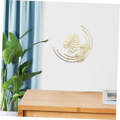 FUNOMOCYA Leaf Wall Hanging, Tropical Leaves Sculpture, Golden Palm Leaves Metal Wall Art Home Décor.