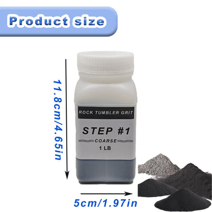 4 LB Rock Tumbler Grit and Polish Refill Kit, 4-Step Tumbling Media Coarse/Medium/Pre-Polished/Final Polish, Silicon Carbide Grit, Ideal for Any Rock Tumbler & Stone Polisher