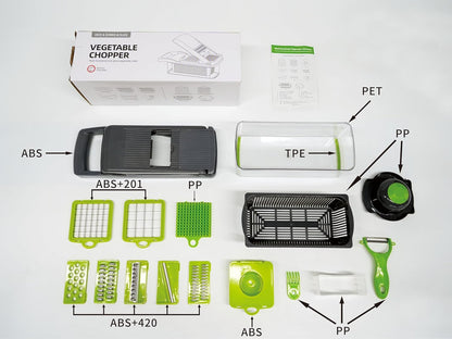 AHA Lifestyles 16-in-1 Vegetable Chopper | Multi-Functional Slicer & Spiralizer - Quick Meal Prep Tool