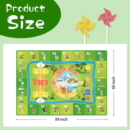 3'x 5' Shapes,(3x5 ABC Carpet, Kids Rug for Playroom Classroom Bedroom, Educational Learning Play Mat with Alphabet
