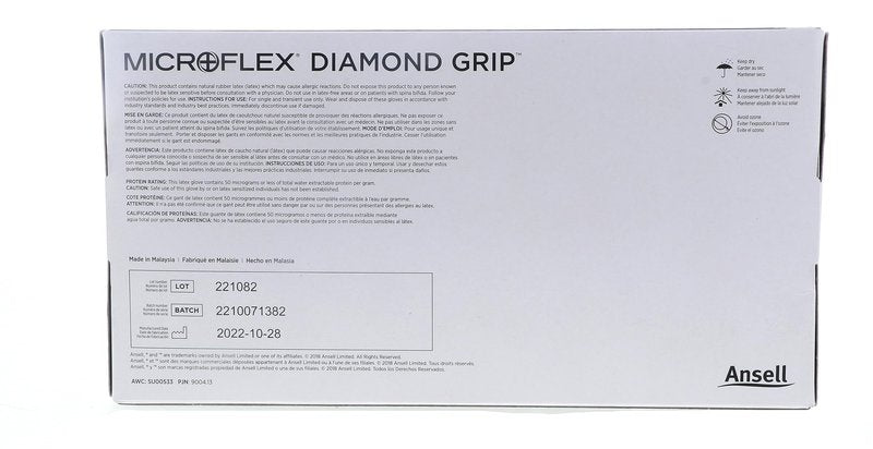 Ansell MICROFLEX Diamond Grip MF-300 Exam Standard Gloves - Size L, Natural (Bundle of 200)
