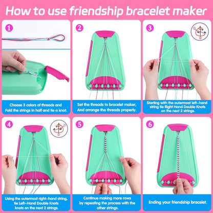 Friendship Bracelet Making Kit for Girls Ages 8-12, Kids Jewelry Making Kit with 28 Pre-Cut Threads and Letter Beads, Arts and Crafts for Kids, Birthday Easter Gifts for 6 7 8 9 10 11 12 Year Old