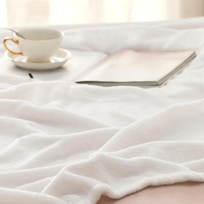 Bedsure GentleSoft Fleece Bed Blanket - Plush, Lightweight, Cozy Luxury in Full Size White | 84x90 Inches