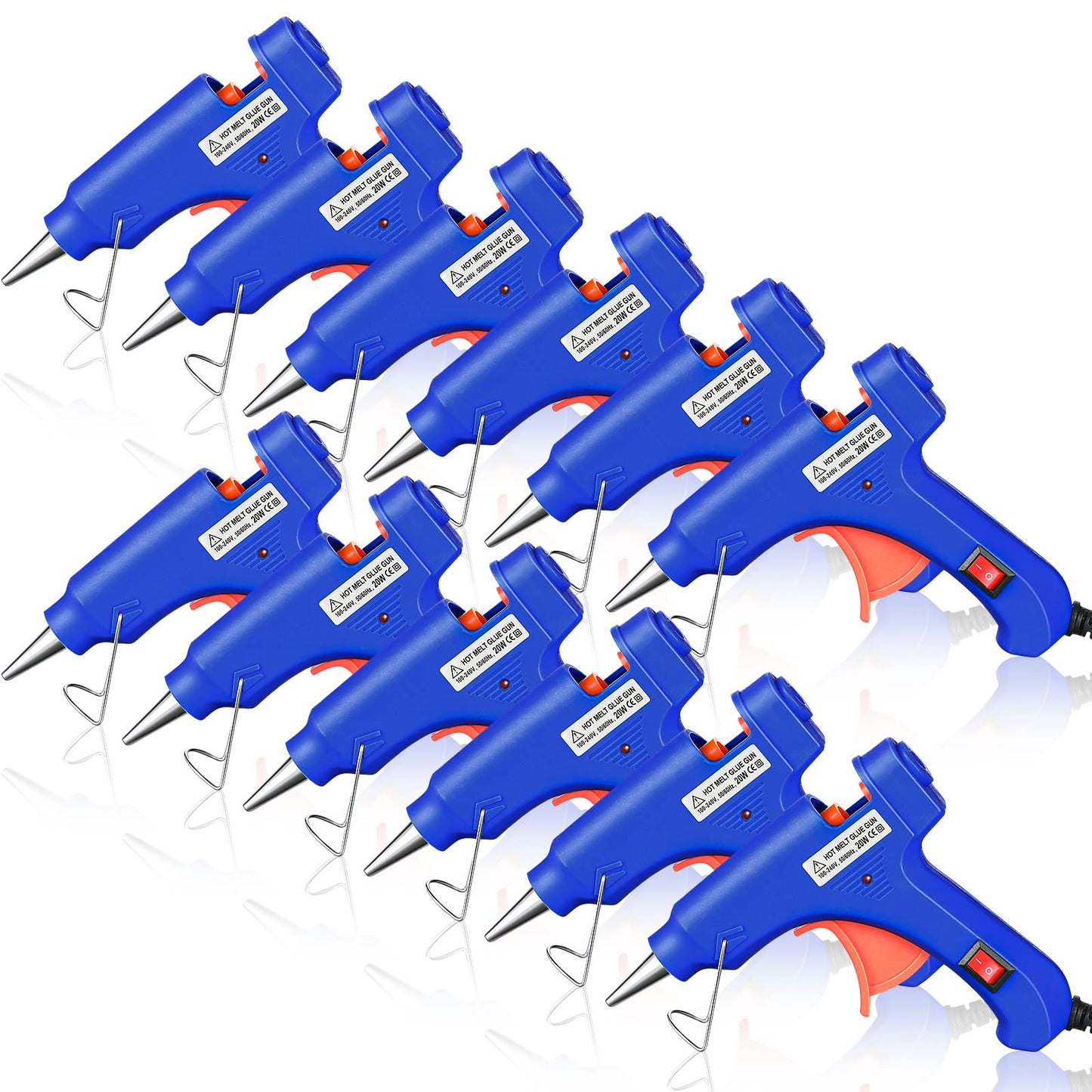 Zhengmy 12 Pieces Mini Hot Glue Gun Crafts Hot Melt Guns Fast Preheating and Easy Squeeze Trigger for School DIY Arts Class Projects Office Home Quick Repairs (Blue)