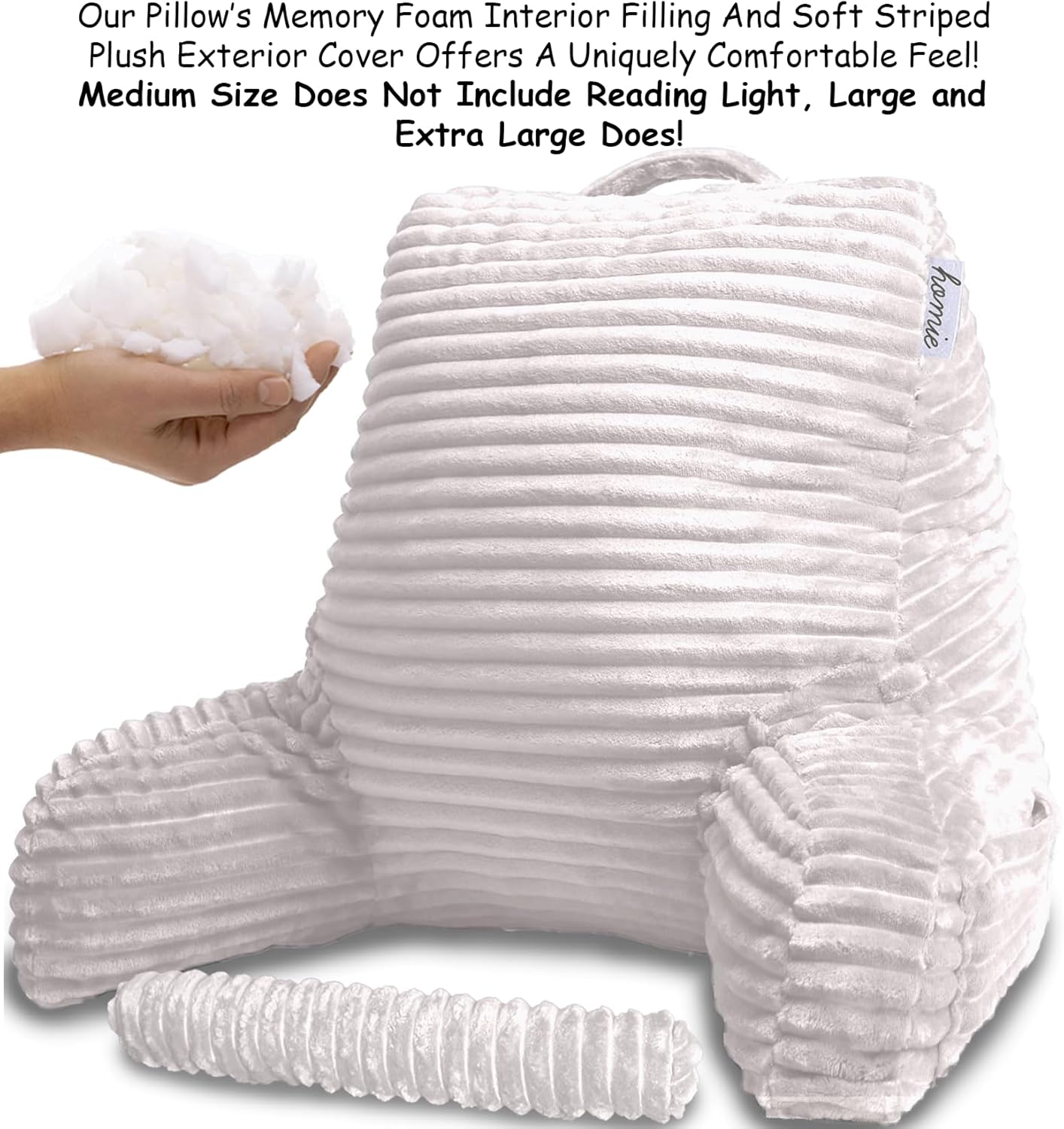 Homie Reading Pillow with Wrist Support, Has Arm Rests, and Back Support for Bed Rest, Lounging, Reading, Working on
