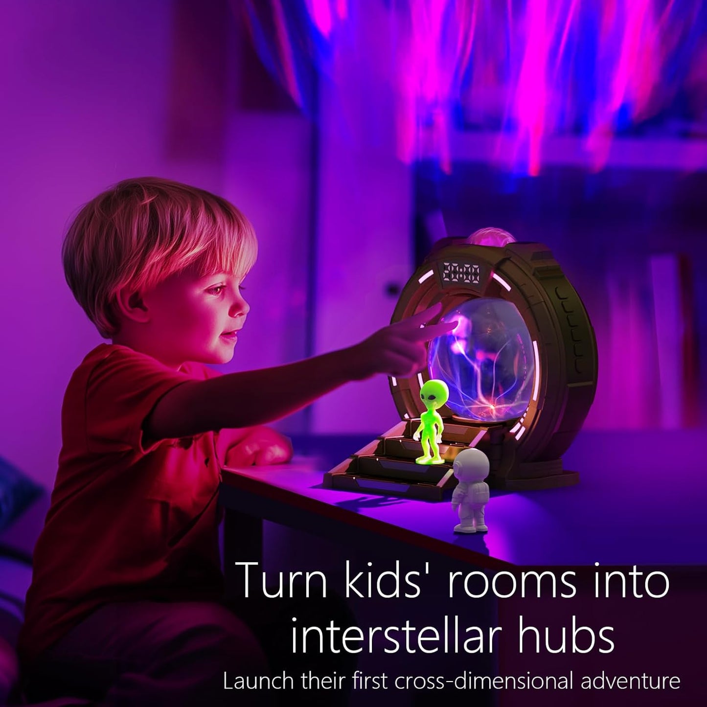 Astronaut Aurora Star Sky Projector,Plasma Globe Lamp/Star Light Projector for Children's Bedroom Sleep Aid Light,White