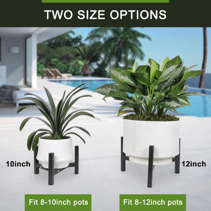 2 8-10inch Vigordream Metal Plant Stand, Adjustable Heavy Duty Sturdy Plant Holder for Indoor Outdoor Use, Height