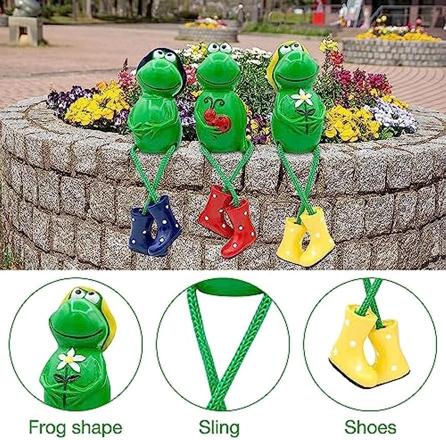 Cute Frog Garden Decor, Sitting Frog Statue Outdoor, 6.2inch Resin Frogs for Yard Patio Garden Decor