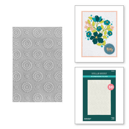 Spellbinders E3D-056 Mandala Blooms 3D Embossing Folder from The Sealed for Summer Collection