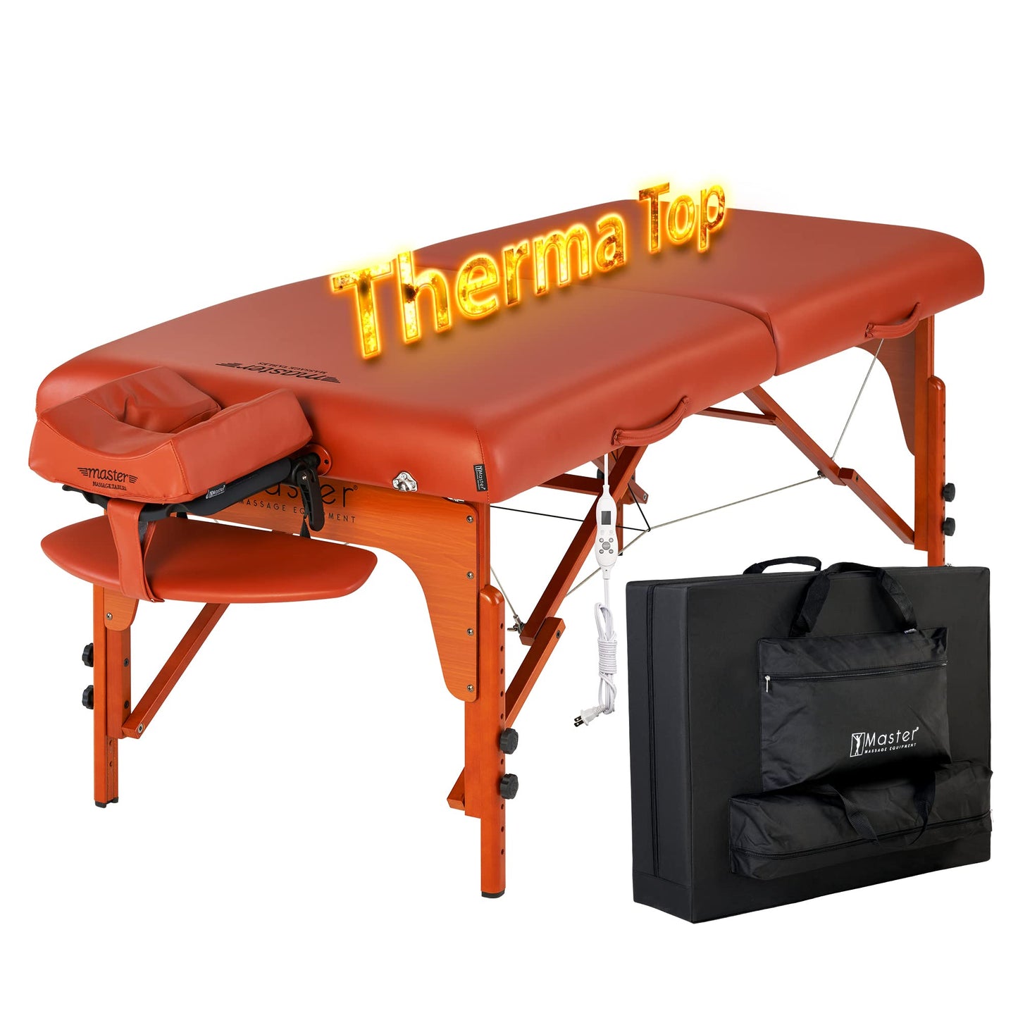 Master Massage 31" Santana TT Massage Table Beauty Bed Package with Extra MusicMaster Ergonomic Dream Sound Face Cradle Cushion- Cinnamon