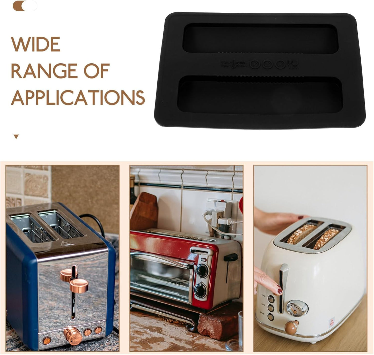 Luxshiny 2 Slice Toaster Cover, Silicone Bread Maker Cover, Dust and Fingerprint Protection for Toaster