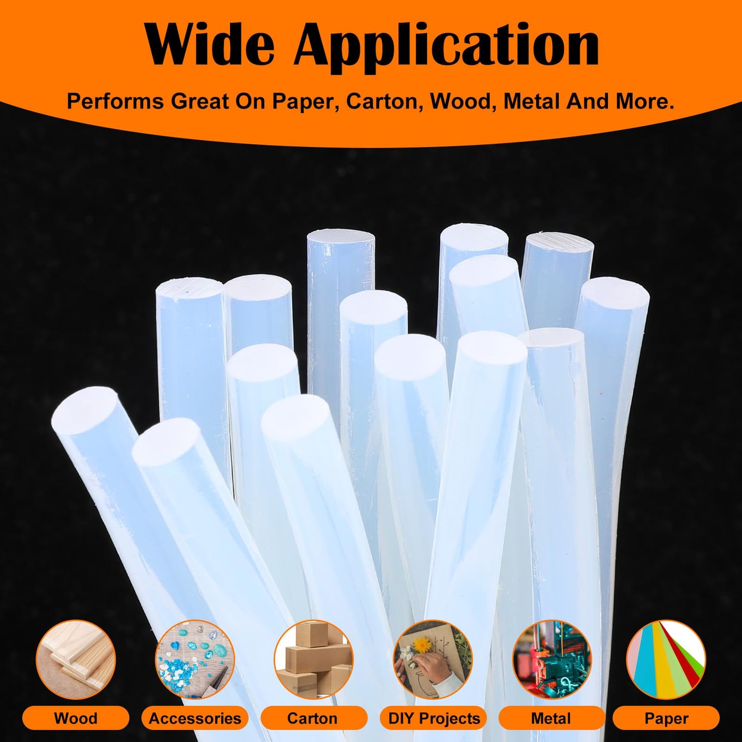 200 Pack Mini Hot Glue Sticks, Clear Hot Glue Sticks, 4 Inch and 8 mm Diameter High Viscosity All-Purpose Glue Stick for DIY Art, Craft General Repairs, Festival Home Decoration