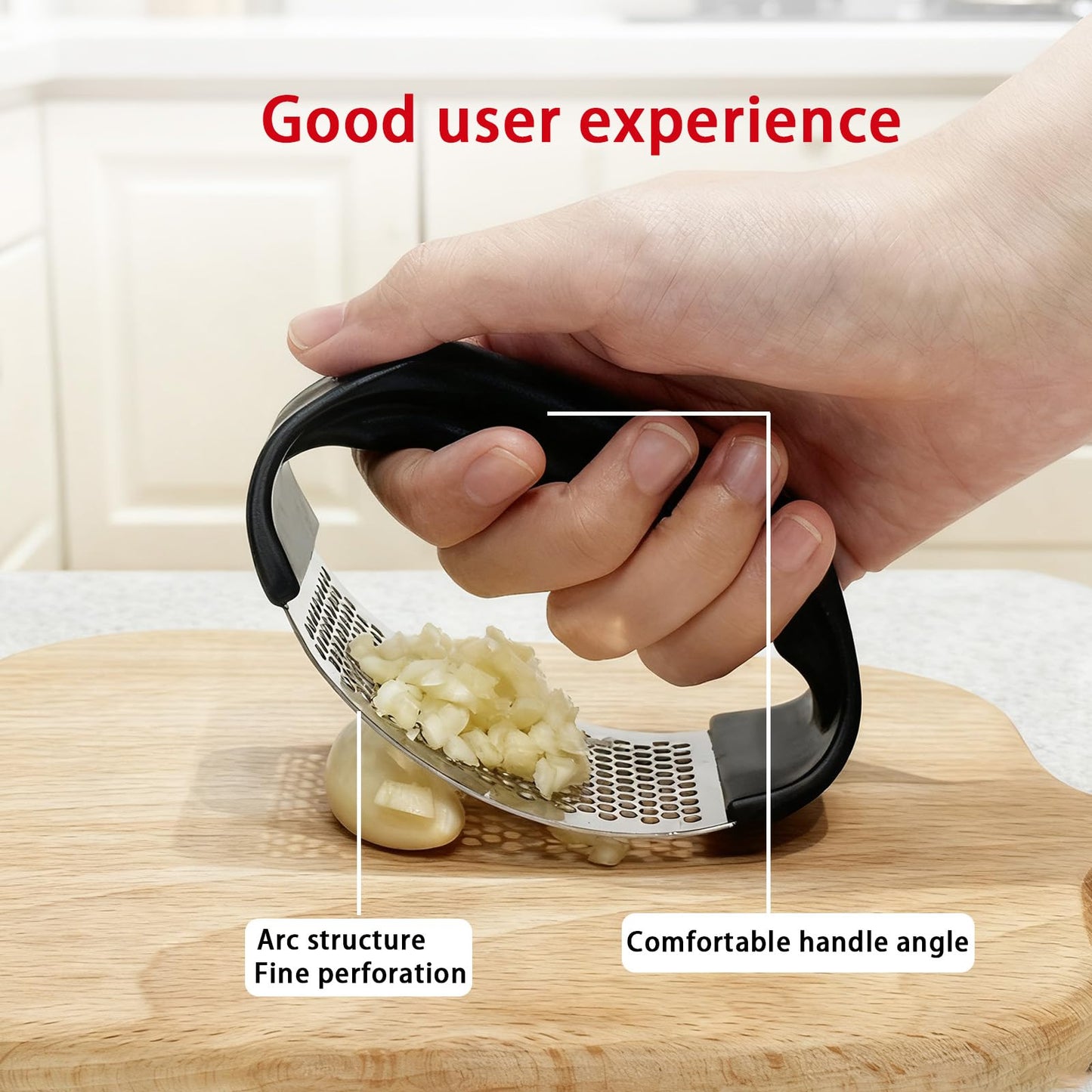 Garlic press rocker, Stainless Steel Garlic Crusher – Effortless Mincing, Rust-Resistant Kitchen Gadget