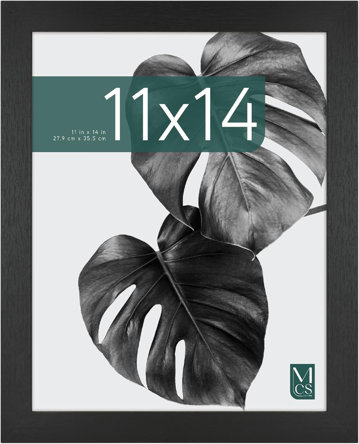 MCS Studio Gallery 11x14 Black Woodgrain Picture Frame, Rectangle Photo Frame for Photos, Posters & Art Prints (1-Pack)