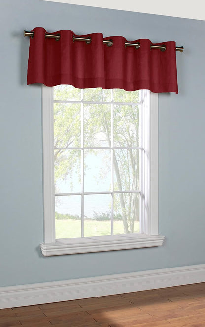 Winmate Insulated Cotton Grommet Valance: 40" x 15" in Burgundy for Home Window Decor