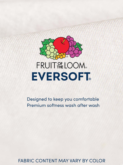 Fruit Of The Loom Mens Eversoft Cotton Shirts, Breathable & Moisture Wicking With Odor Control, Sizes S-4x, Crew - 2 Pack - White, Large US