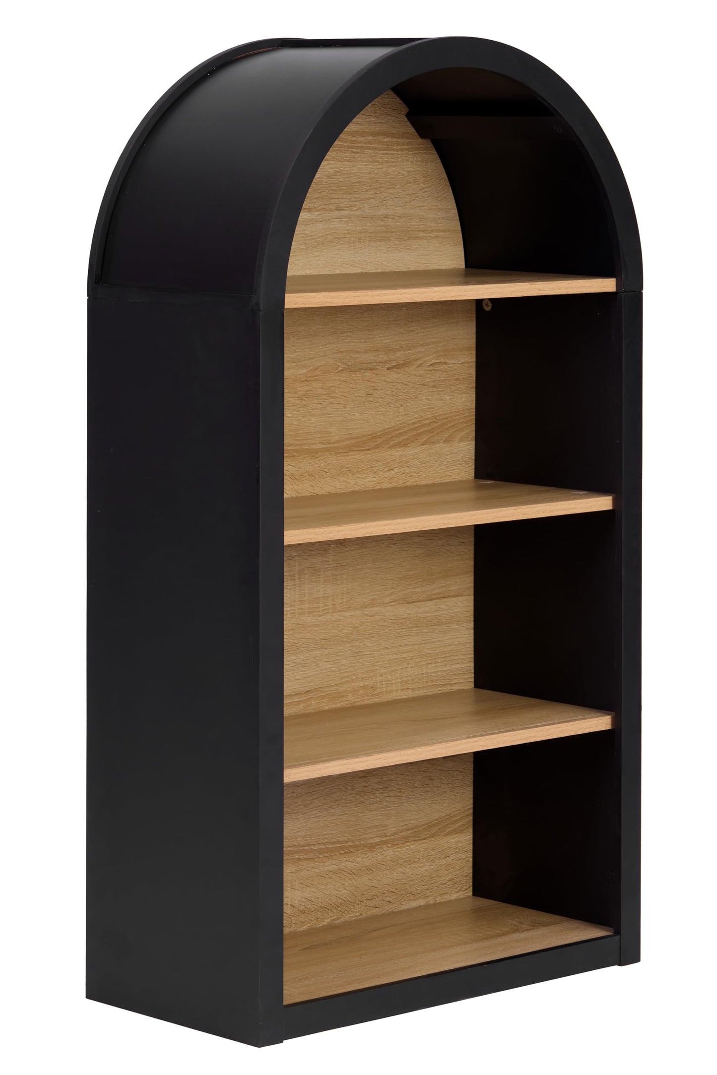 DiMorture 43" Tall Arched Bookshelf/Bookcase, 4-Tier Free-Standing Storage Shelves Bookshelves Organizer Rack for Books/CDs/Magazine, Home Library Organizer(Black)