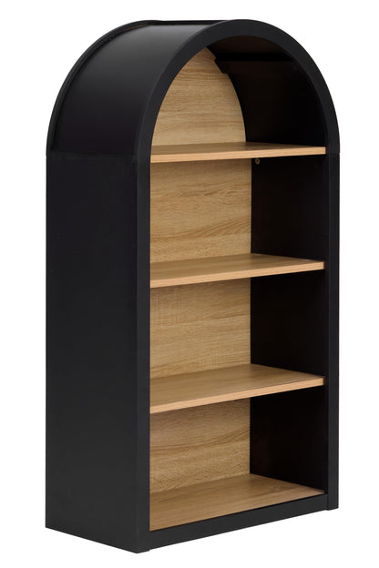 DiMorture 43" Tall Arched Bookshelf/Bookcase, 4-Tier Free-Standing Storage Shelves Bookshelves Organizer Rack for Books/CDs/Magazine, Home Library Organizer(Black)