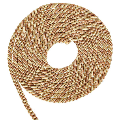 CABODYALS 9.3 Yards 8MM Gold Braid Rope Cord Beige Decorative Twine Braid Polyester Silk Honer Cord Trim Xmas Satin Thread String for Sewing Making Bracelet Necklace Party Decor DIY Craft Upholstery