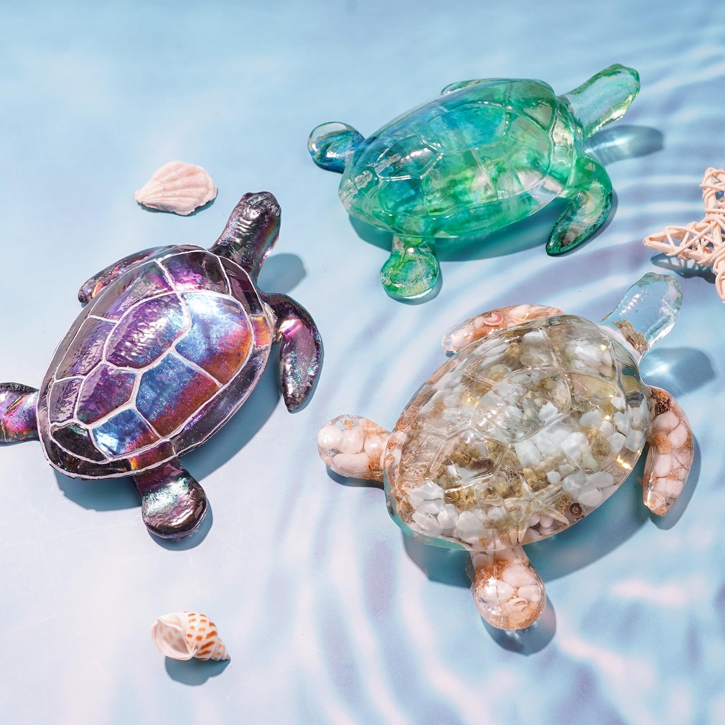 LET'S RESIN Turtle Shape Resin Molds, 3D Animal Silicone Molds for Epoxy Resin, Large Sea Turtle Marine Art Silicone Resin Molds for Craft, Ocean Theme Night Lights, Home Decor