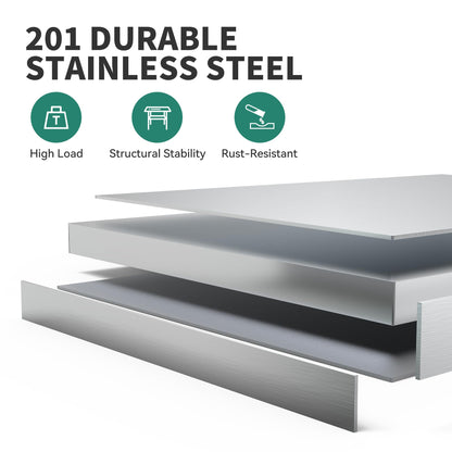 YITAHOME 72"x24" Stainless Steel Work Table with 3 Drawers & Upper Shelf, NSF-Certified Commercial Metal Table with 72"x12" Overshelf, Utility Prep Station