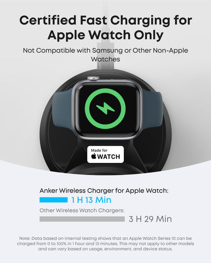 Anker MagSafe Charger Compatible, MagGo 3-in-1 Charging Station, Nano Charging Stand, Qi2 Certified 15W Magnetic Wireless Charger Dock, for iPhone17/16/15/14, Apple Watch,AirPods (Adapter Included)