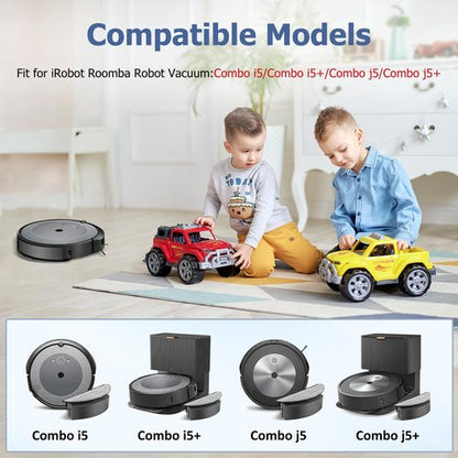 6 Pack Replacement Mop Pads for irobot Roomba Combo i5 & j5 Series i5+ j5+ Robot Vacuum Cleaner Mop Pads Combo Microfiber Cleaning Pads, Replacement Accessories