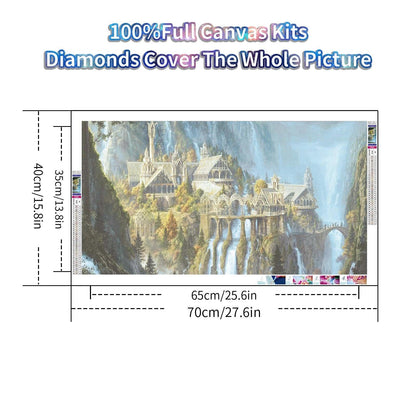 YALKIN Square 5D Diamond Painting Kits for Adults, Castle Large Diamond Art Kits Full Drill Diamond Painting Kit for Adult Beginners, DIY Crystal Picture Art for Home Wall Decor 40x70CM/15.8x27.6in