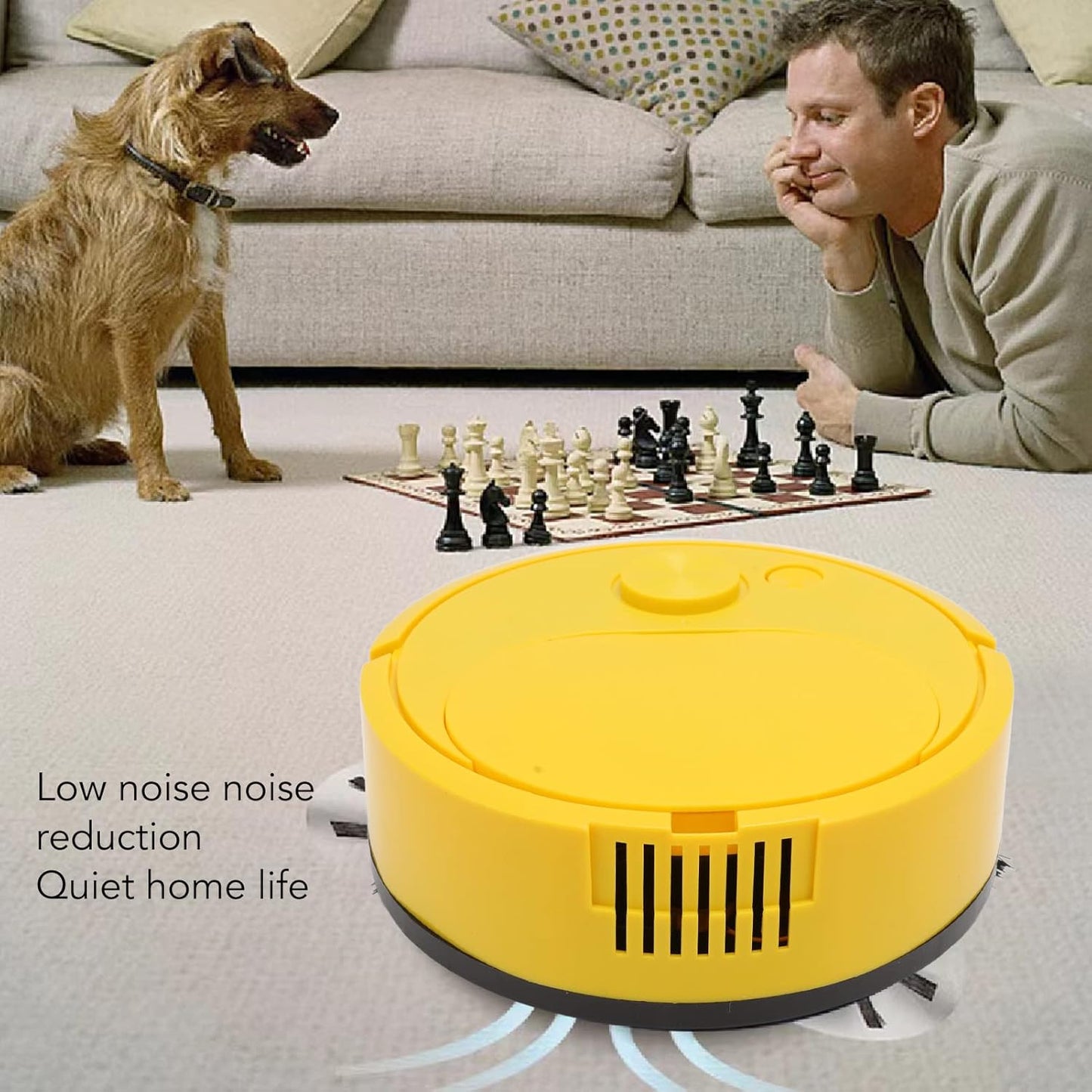Luqeeg Robot Vacuum Cleaner, USB Charging Smart Sweeping Robot for Wooden Flooring, Low Pile Carpet, Pet Hair