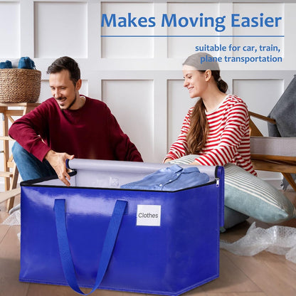 EpicTotes Supplies(125L, 6-Pack, Moving Bags, Storage Bags with Sturdy Handles and Heavy Duty Zippers, Storage Totes