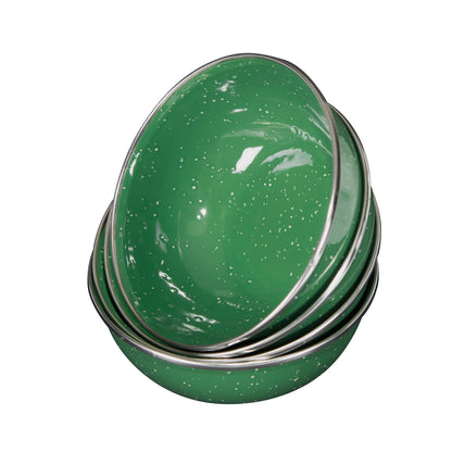 Stansport Deluxe 24-Piece Enamel Tableware Set - Green (11220-10)
