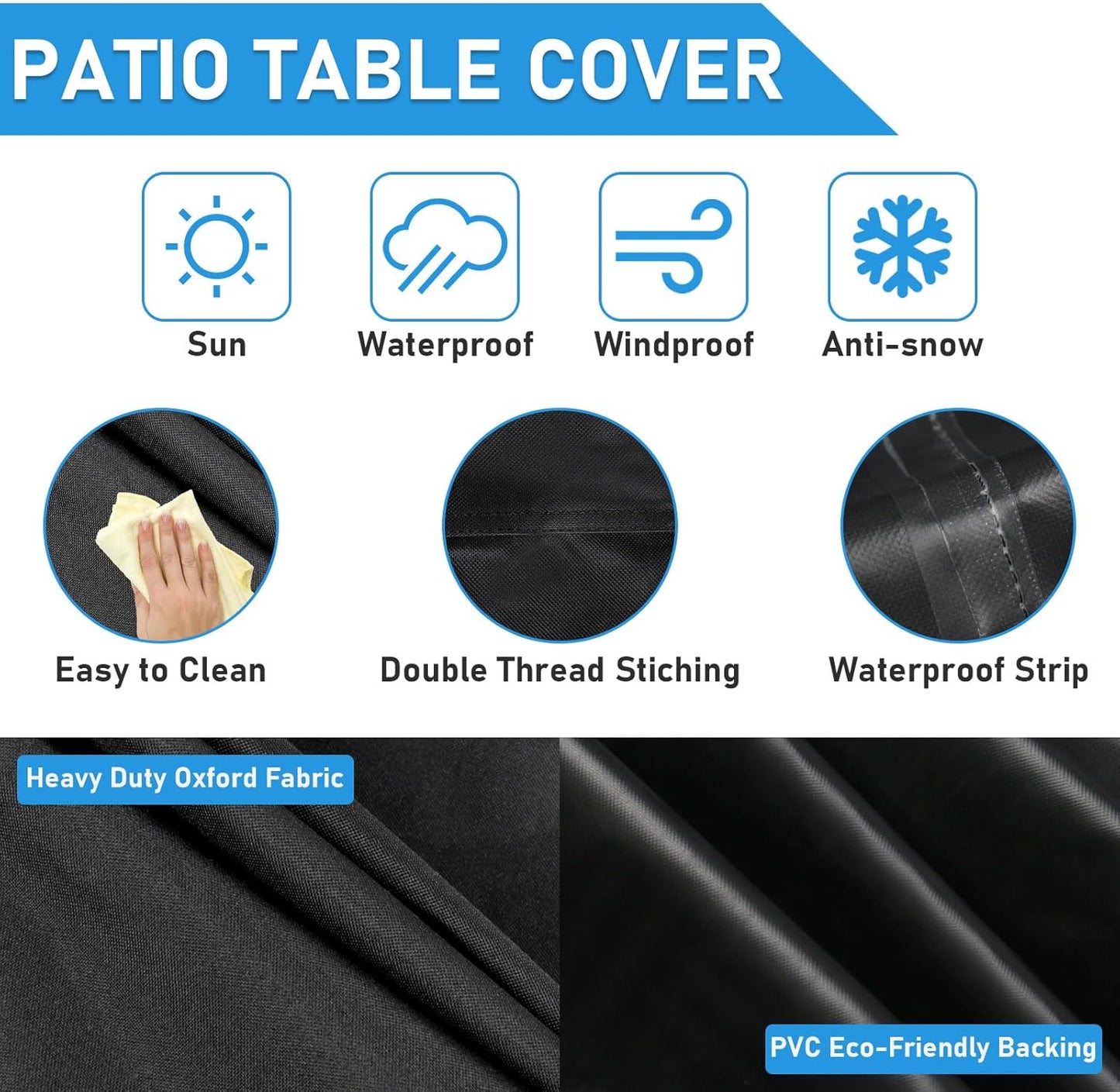 26 Inch 26 26 18 Inch Outdoor Ottoman Cover Square, Waterproof Patio Ottoman Cover, Heavy Duty Outdoor Side Table