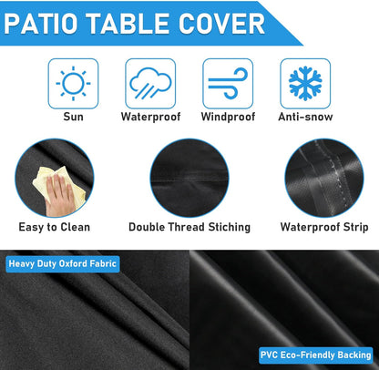 25 Inch 25 20 17 Inch Outdoor Ottoman Cover Rectangle, Waterproof Patio Ottoman Cover, Heavy Duty Outdoor Side Table