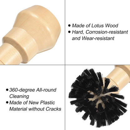 uxcell Coffee Portafilter Cleaning Brush - 1pcs Wooden Handle, 58mm Espresso Machine Portafilter Brush (Brown)