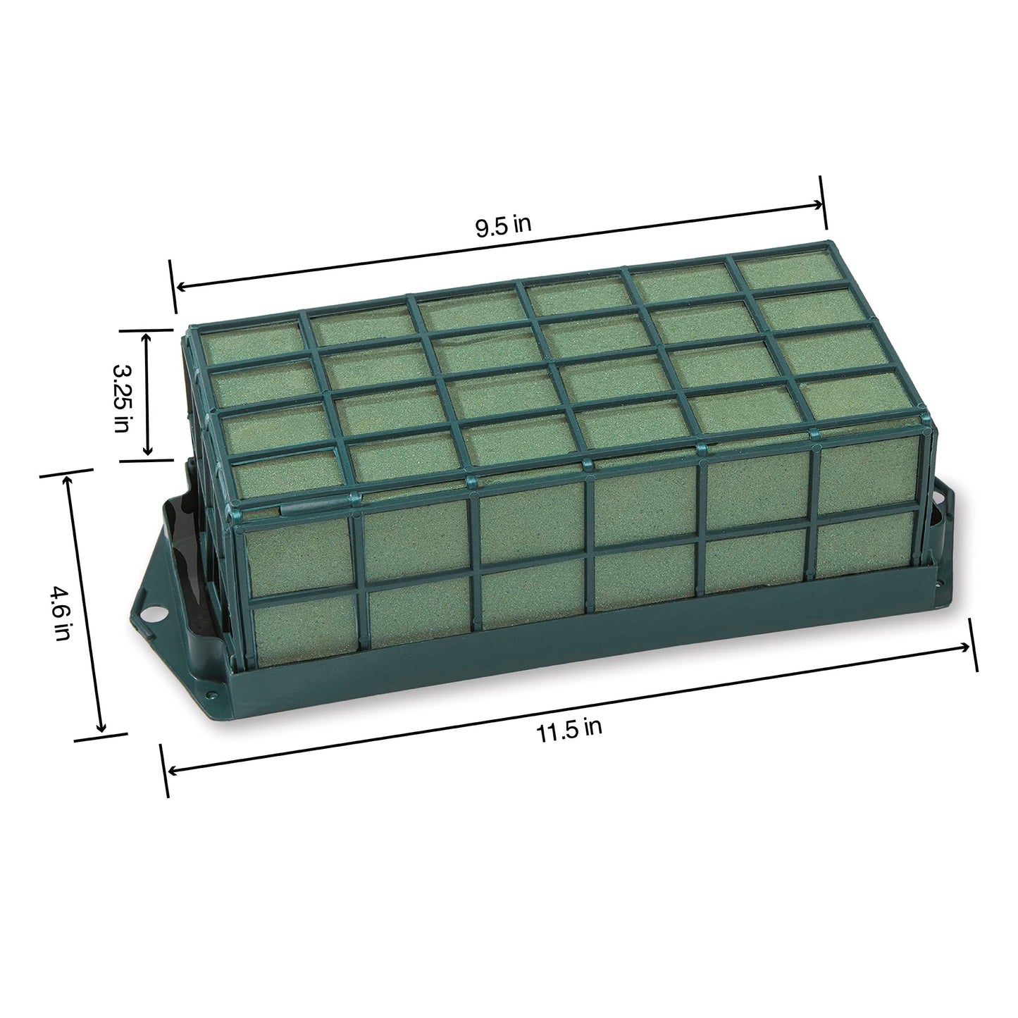 FloraCraft Floral Cage Arranger with Floral WetFōM 3.25 Inch x 4.75 Inch x 9.5 Inch Green