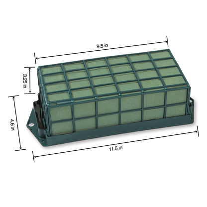 FloraCraft Floral Cage Arranger with Floral WetFōM 3.25 Inch x 4.75 Inch x 9.5 Inch Green