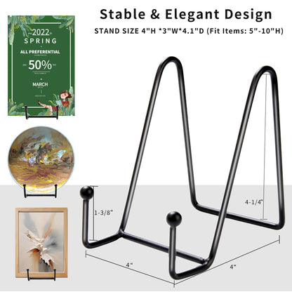 18 pcs 4.5in Plate Stands for Display,Metal Plate Holders Display Stands Can Be Used for Picture Stand,Book Stands for Display,Plate Display Stands,Easel,Photo Frame Stands,Plaque Stands,Desktop Stand