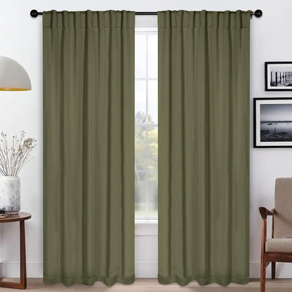 2 Pack, Set 2, 52" 72", Superior Blackout Curtains, Room Darkening, Bedroom, Drapes, Kitchen, Living Room Window