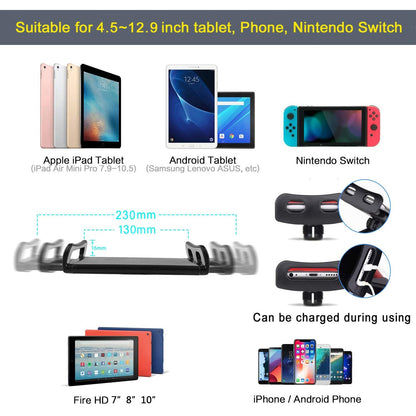 Tablet Stand Adjustable,Foldable Arm Stand for Bed,Aluminum Universal Flexible Tablet Holder with 360 Degree Rotation Compatible with iPad/iPhoneX/iPad Pro/N-Switch,or Other 4.5~12.9 Inches Devices