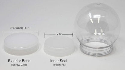 Creative Hobbies DIY Snow Globe - 4 Inch Clear Plastic Water Globe with Screw Off Cap for Custom Crafts