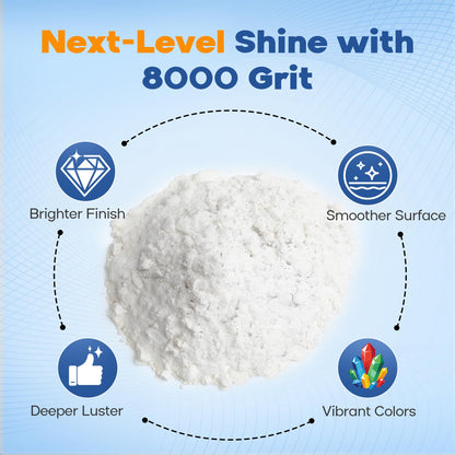 Rock Tumbler 8000 Polishing Grits - Aluminum Oxide, Step 5 Grit - Premium Polish Refill for Final Abrasive Tumbling Powder, 1 Lb Tumbling Media for Stones, Gems, and Glass to Achieve High Shine Finish