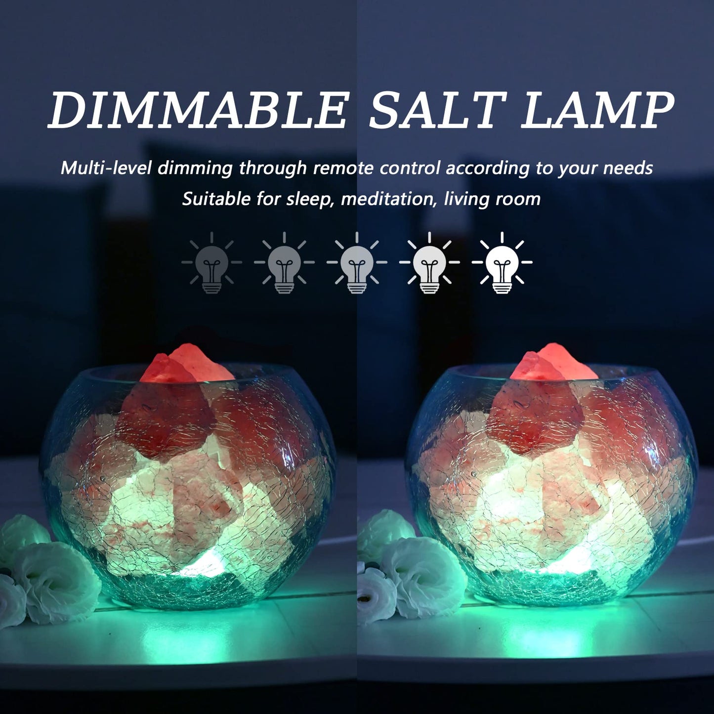 V.C.Formark USB Himalayan Salt Lamp with Remote Control, 16 Colors Lighting & 4 Color Changing Mode Salt Rock Lamp, Used for Holiday Gift, Home Deco, Yoga, Office