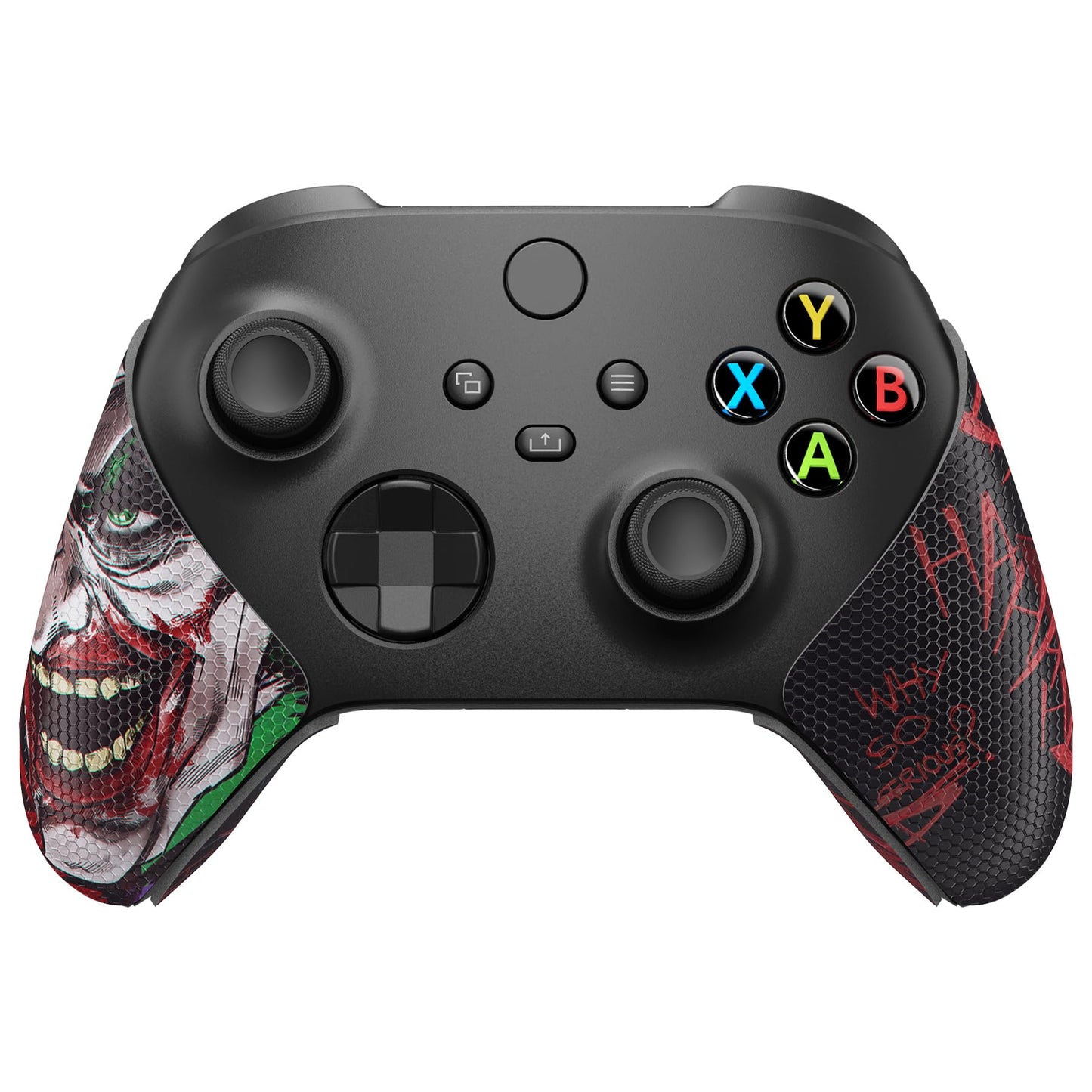 eXtremeRate PlayVital Anti-Skid Sweat-Absorbent Controller Grip for Xbox Core Wireless Controller, Professional Textured Soft Rubber Pads Handle Grips for Xbox Series X/S Controller - Clown Hahaha