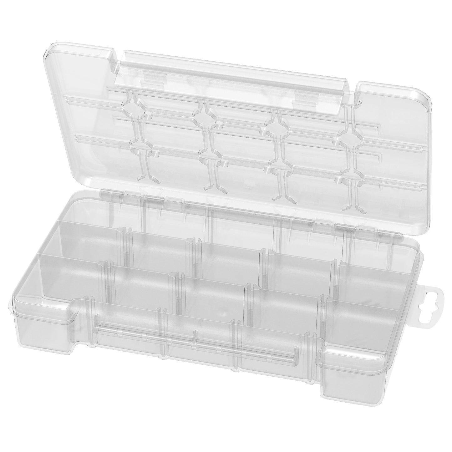 Akro-Mils 05705 Plastic Portable Parts Storage Case for Hardware and Crafts with Hinged Lid and 4 Adjustable Dividers, (8-3/8-Inch x 5-Inch x 1-5/8-Inch), Small, Clear