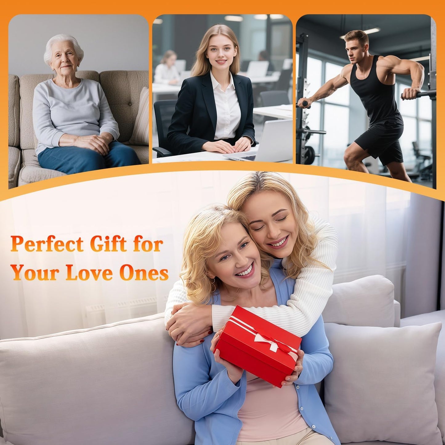 MELCAM Heating Pad for Back Pain Relief, 12"x24"+20" Large Electric Heating Pad for Period Cramps with Belt, 6 Heats Levels & 4 Timers, Auto Shut Off, Machine Washable, Gifts for Women Men Mom Dad