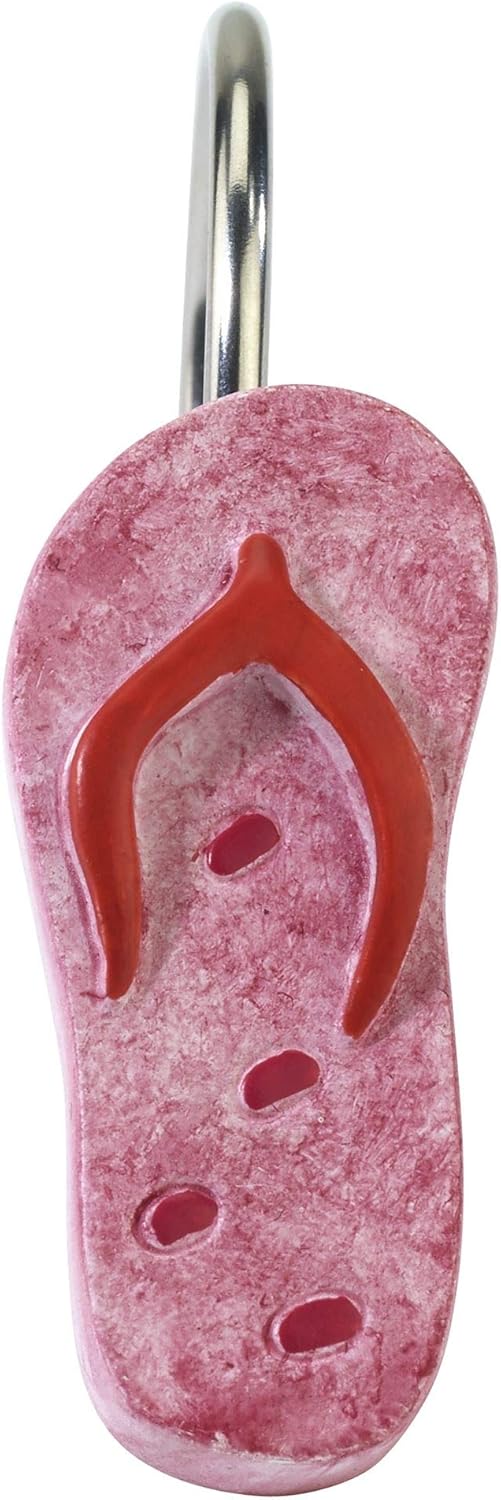 Avanti Linens Beach Inspired Shower Curtain Hooks, Set of 12 for Bathroom Decor (Beach Mode Collection)