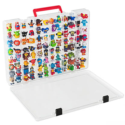 AISLE 3 ESSENTIALS Mini Toy Organizer Box 48 Compartment Storage Case, Clear Plastic Organizer with Adjustable Dividers, Portable Small Parts Storage for Toys Crafts Jewelry