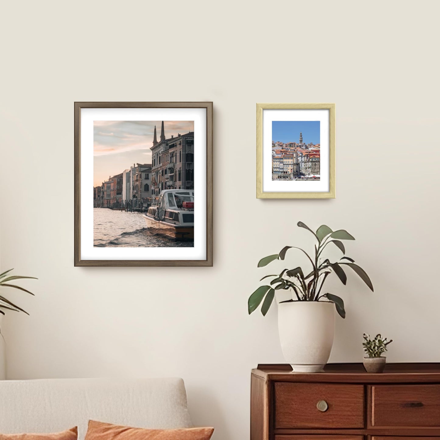 FrameWorks 2-Pack 1 3/8" Thick Black Wooden Shadow Box Picture Frames 5” x 7” with Removable White Mat to 4" x 6" Photo